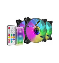 Pack de 3 ventiladores Mars Gaming MF-3DKIT con mando 120mm