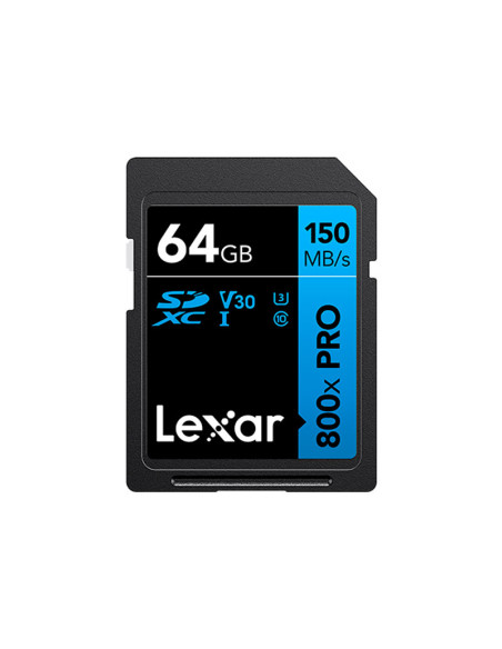 Tarjeta Lexar 800x Pro 64GB C10 SDXC