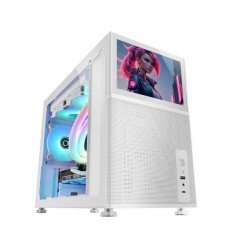 Caja para PC Mars Gaming MC-LCD Blanca Micro-ATX