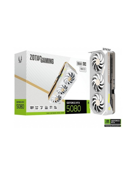 Tarjeta gráfica Zotac Gaming GeForce RTX 5080 Solid OC White Edition 16GB GDDR7 DLSS4