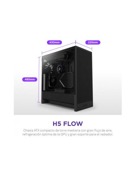 NZXT H5 Flow (2024) e-ATX Caja para PC