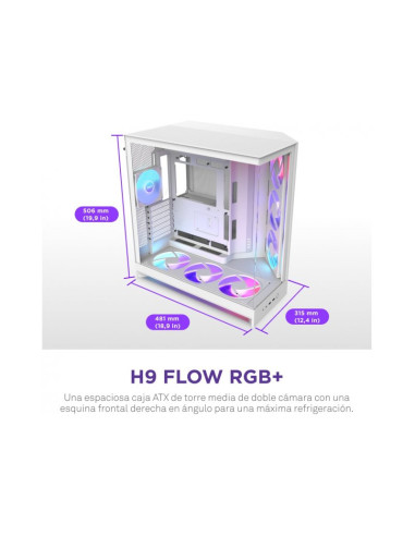 NZXT H9 Flow RGB+ Blanca (2025) ATX Caja para PC