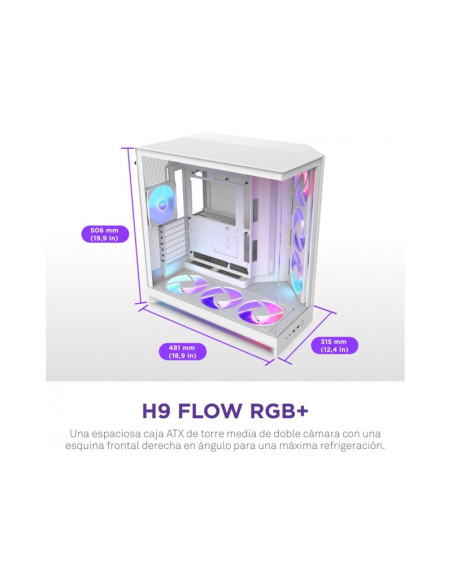 NZXT H9 Flow RGB+ Blanca (2025) ATX Caja para PC