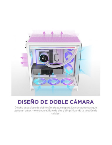 NZXT H9 Flow RGB+ Blanca (2025) ATX Caja para PC