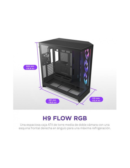 NZXT H9 Flow RGB (2025) E-ATX Caja para PC