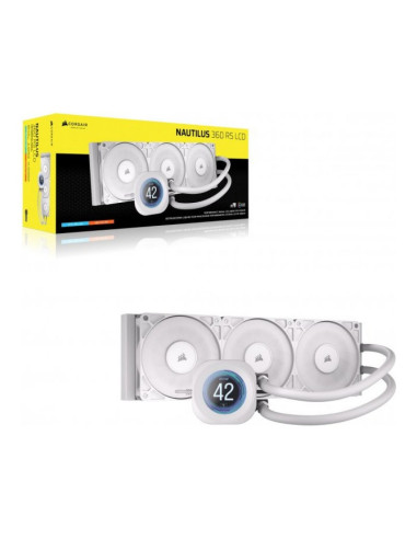 Corsair Nautilus 360 RS LCD Blanca 360mm Refrigeración Líquida PC
