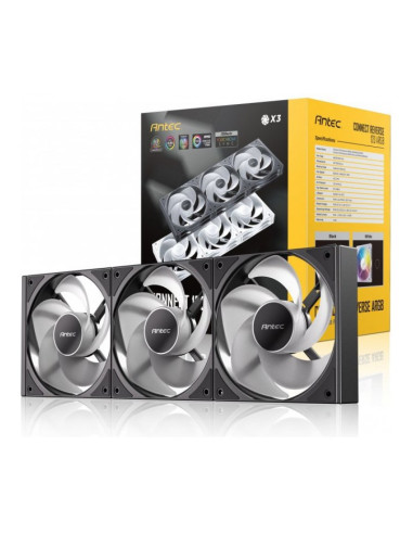 Antec Connect 120 Reverse aRGB 120mm Pack de 3 ventiladores PC