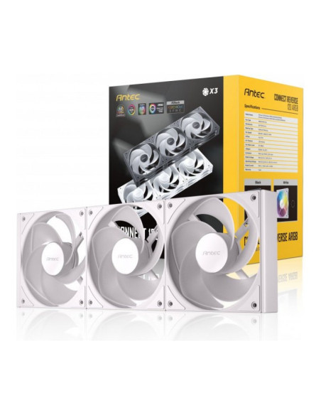 Antec Connect 120 Reverse aRGB Blanco 120mm Pack de 3 ventiladores PC