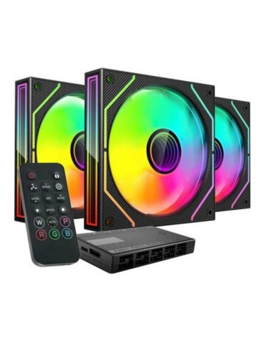 Mars Gaming MF3DPROKIT aRGB 120mm Pack de 3 ventiladores PC