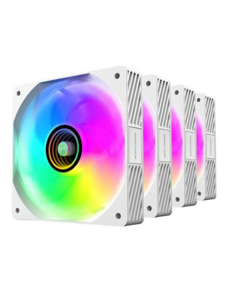 Mars Gaming MFSI4KIT aRGB Blanco 120mm Pack de 4 ventiladores PC