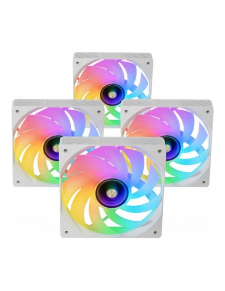 Mars Gaming MFSI4KIT aRGB Blanco 120mm Pack de 4 ventiladores PC