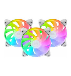 Mars Gaming MF-3AR Reversed aRGB Blanco 120mm Pack de 3 ventiladores PC