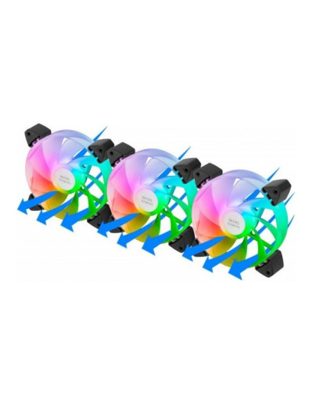 Mars Gaming MF-3AR Reversed aRGB 120mm Pack de 3 ventiladores PC