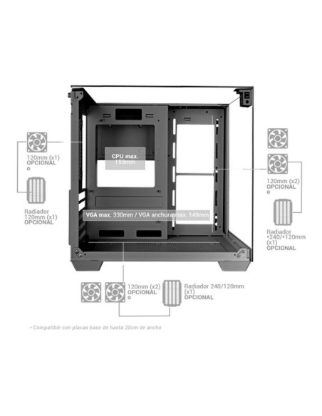 Mars Gaming MC-VISIONM Blanca Caja Micro-ATX
