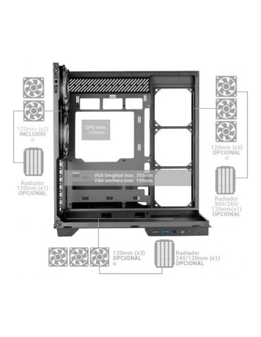 Mars Gaming MC-3GF Blanca Caja ATX