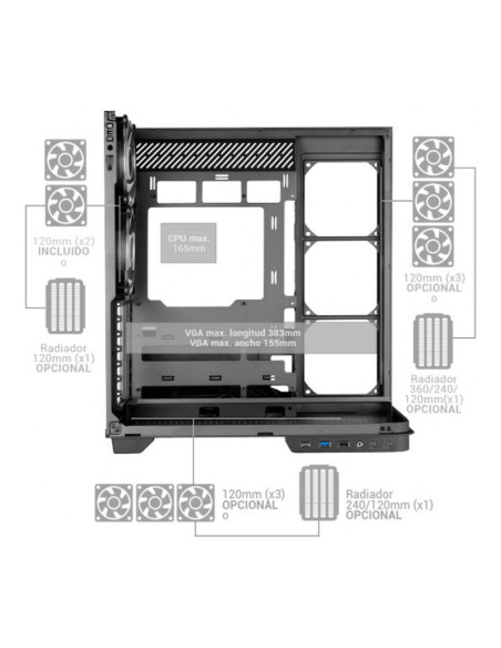Mars Gaming MC-INFINIO Blanca Caja ATX