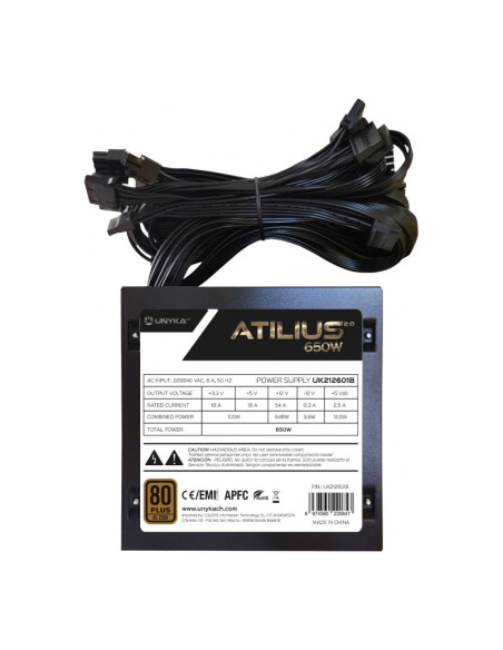 Unyka Atilius 2.0 650W Fuente de alimentación 650W