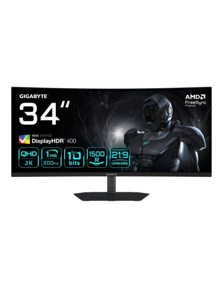 Gigabyte G34WQC2 Monitor gaming curvo 34" WQHD 200Hz Adaptive-Sync