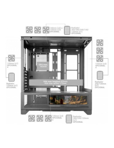 Mars Gaming MC-LCDX ATX Caja para PC