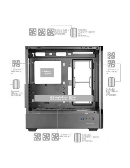 Mars Gaming MC-LCDPRO ATX Caja para PC