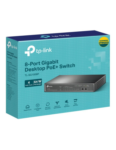 Switch TP-Link 8 puertos TL-SG1008P 4 POE