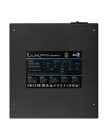 Aerocool LUXPRO850 Fuente de alimentación 850W