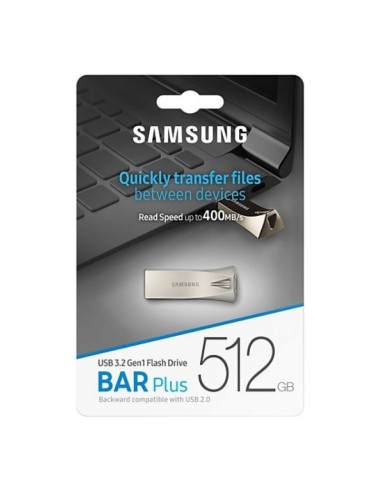 Pendrive Samsung Bar Plus 512GB Plata brillante USB 3.1