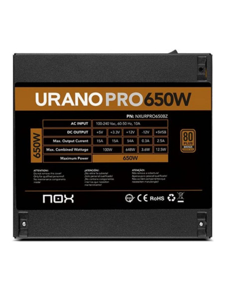 NOX Urano Pro 650W Fuente de alimentación 650W