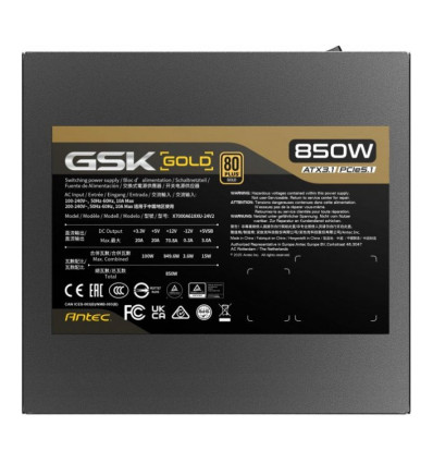 Antec GSK850 V2 ATX 3.1 (PCIe 5.1) Fuente de alimentación 850W