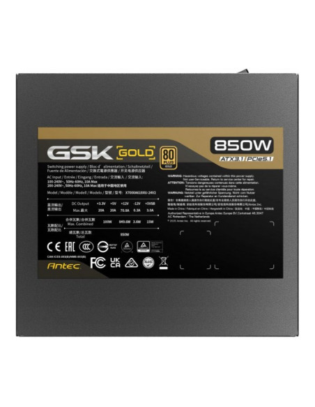 Antec GSK850 V2 ATX 3.1 (PCIe 5.1) Fuente de alimentación 850W