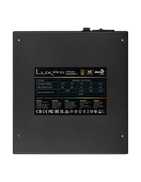 Aerocool LUXPRO RGB650M Fuente de alimentación 650W