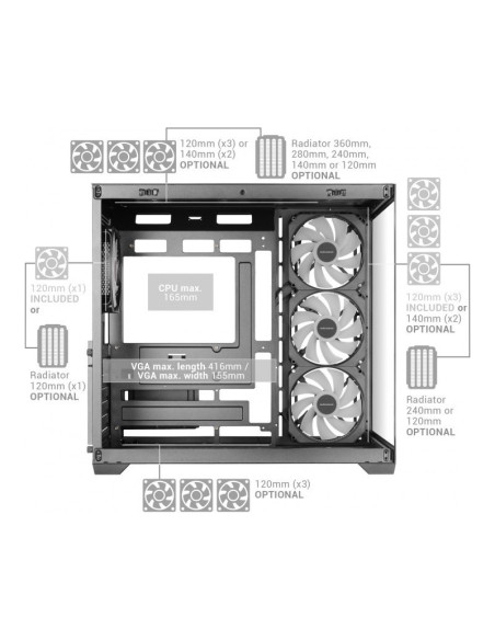 Mars Gaming MCV5 ARGB Black ATX Caja para PC