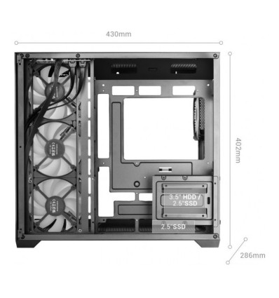 Mars Gaming MCV5 ARGB Black ATX Caja para PC