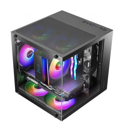 Mars Gaming MC-CUBE Black Micro-ATX Caja para PC