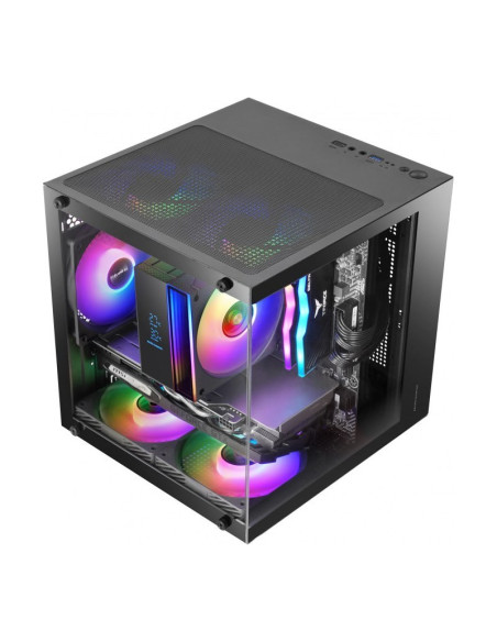 Mars Gaming MC-CUBE Black Micro-ATX Caja para PC