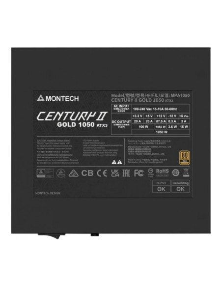 Montech Century II 1050W ATX 3.1 (PCIe 5.1) Fuente de alimentación 1050W