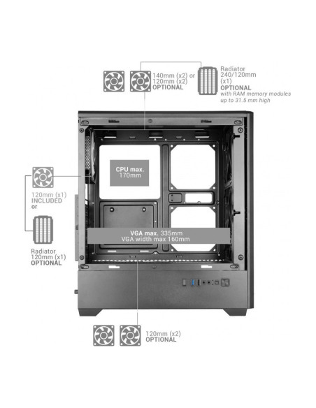 Mars Gaming MC-QUANTUM ARGB Blanca ATX Caja para PC