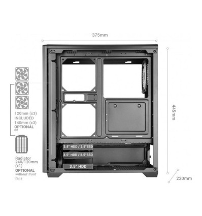 Mars Gaming MC-QUANTUM ARGB Blanca ATX Caja para PC