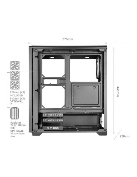Mars Gaming MC-QUANTUM ARGB Blanca ATX Caja para PC