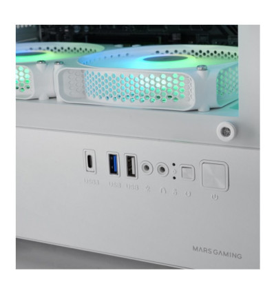 Mars Gaming MC-VECTOR ARGB Blanca Micro-ATX Caja para PC