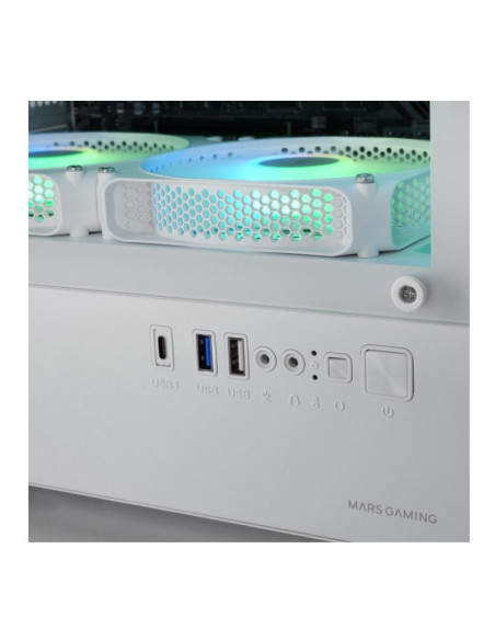 Mars Gaming MC-VECTOR ARGB Blanca Micro-ATX Caja para PC