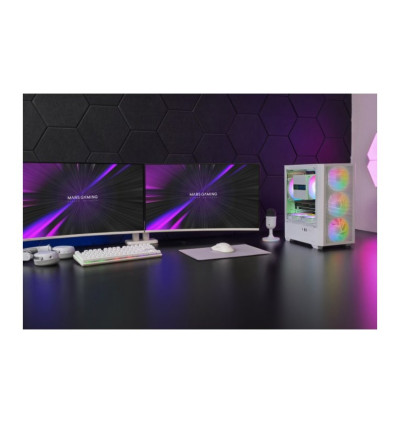 Mars Gaming MC-VECTOR ARGB Blanca Micro-ATX Caja para PC