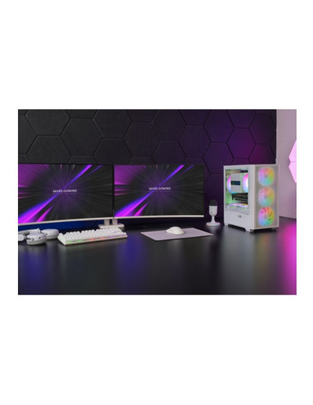 Mars Gaming MC-VECTOR ARGB Blanca Micro-ATX Caja para PC