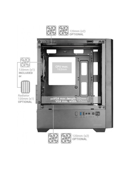 Mars Gaming MC-VECTOR ARGB Micro-ATX Caja para PC