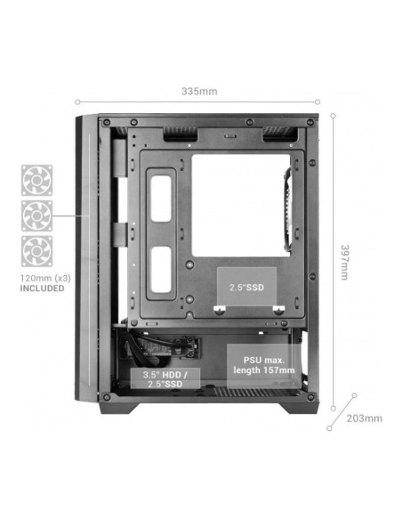 Mars Gaming MC-VECTOR ARGB Micro-ATX Caja para PC