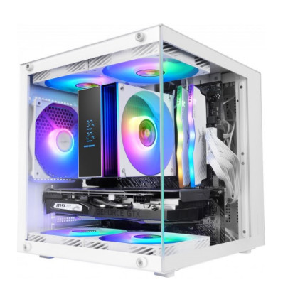 Mars Gaming MC-CUBE Blanca Micro-ATX Caja para PC
