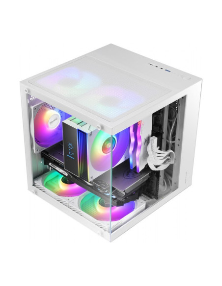 Mars Gaming MC-CUBE Blanca Micro-ATX Caja para PC