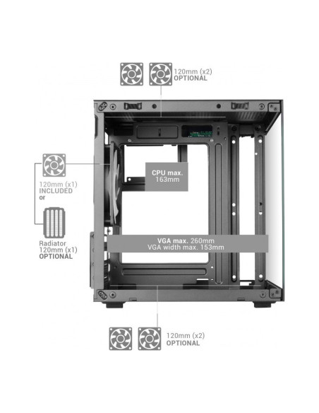 Mars Gaming MC-CUBE Blanca Micro-ATX Caja para PC