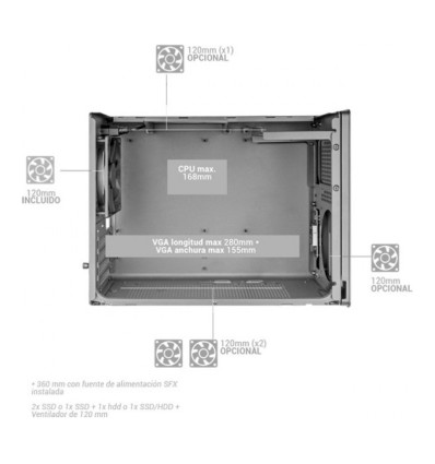 Mars Gaming MC-XPRO Blanca Micro-ATX Caja para PC