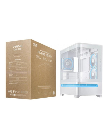 Asus Prime AP202 TG aRGB Blanca Micro-ATX Caja para PC